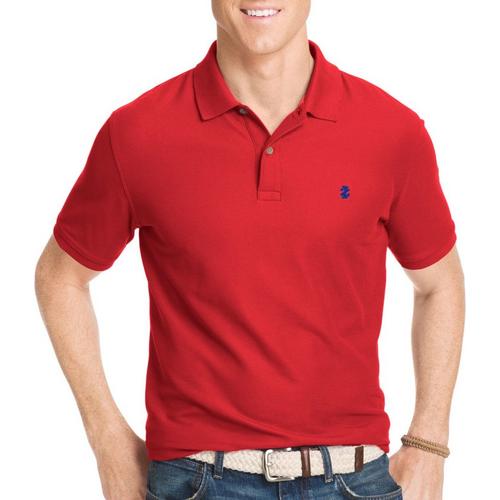 IZOD Men's Polo Shirts Short Sleeve Cotton Slub Casual Shirt Large in size