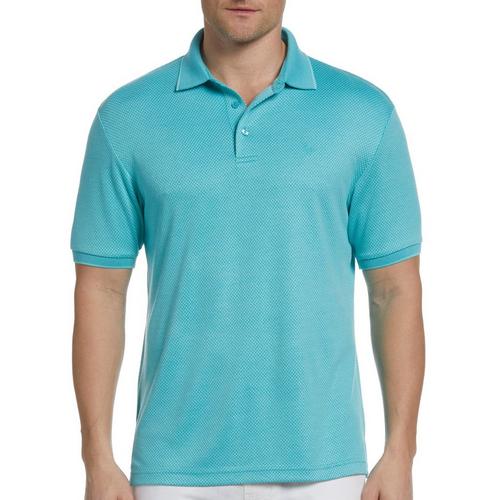 Cubavera Mens Diamond Jacquard Short Sleeve Polo Shirt