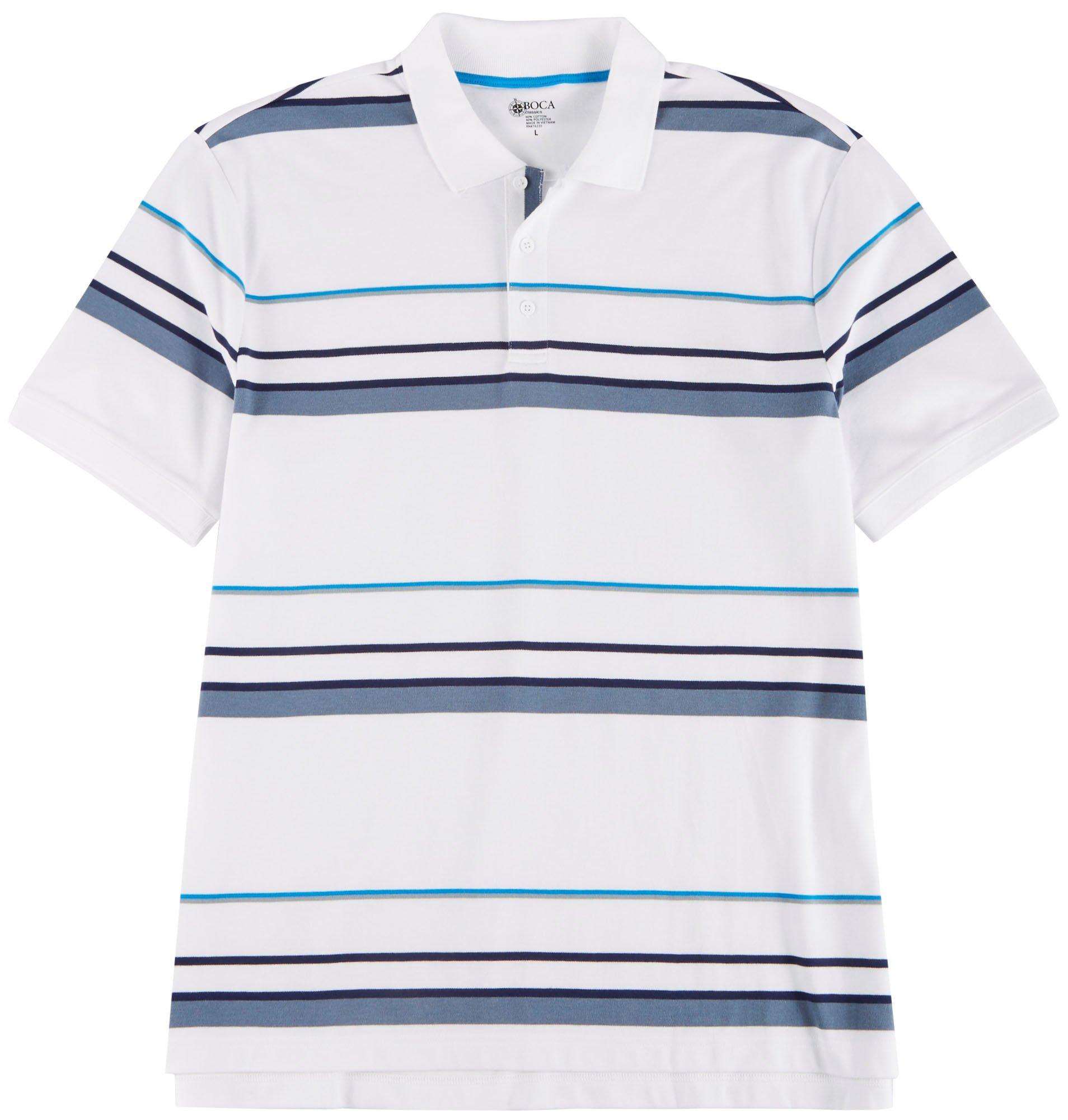 mens short sleeve striped polo shirts