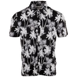 Wearfirst Mens Knit New Palms Print  Short Sleeve Shirt