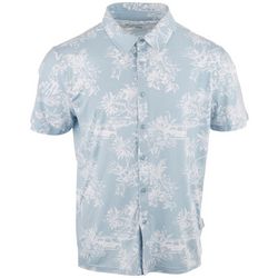 Wearfirst Mens Knit Tropical Print  Short Sleeve Shirt