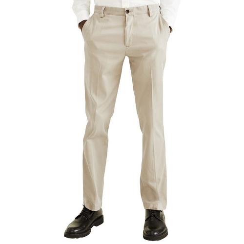 Mens Easy Stretch Straight Fit Flat Front Khaki