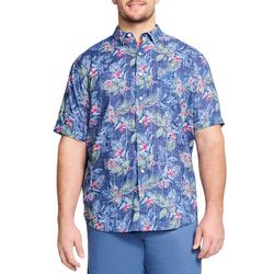 IZOD Mens Big & Tall Tropical Short Sleeve Woven Shirt