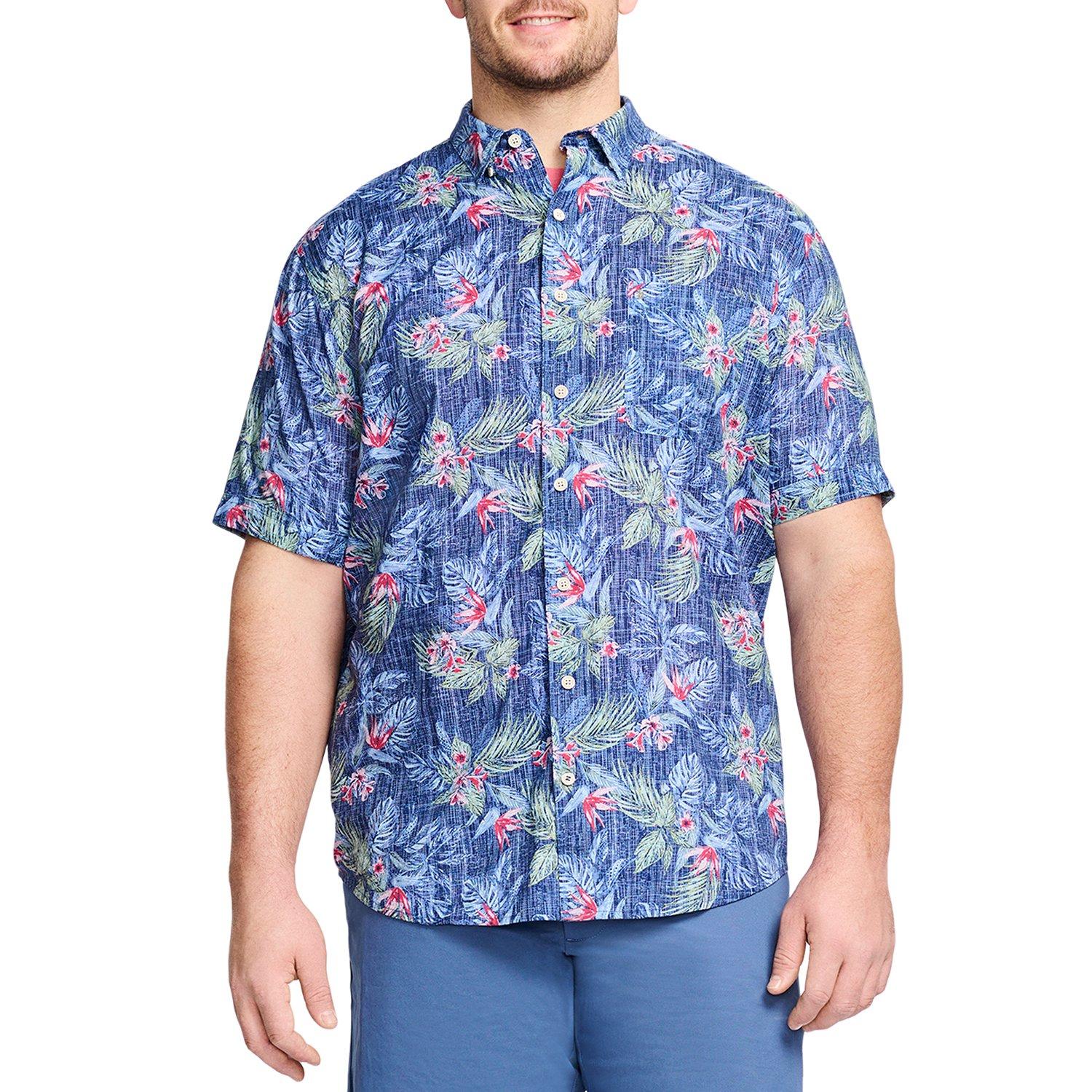 Mens Big & Tall Tropical Short Sleeve Woven Shirt