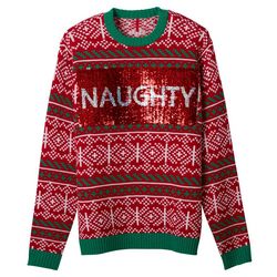 Mens Christmas Naughty Or Nice Long Sleeve Sweater