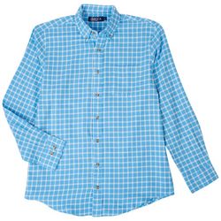 Boca Classics Mens Window Pane Plaid Flannel Shirt