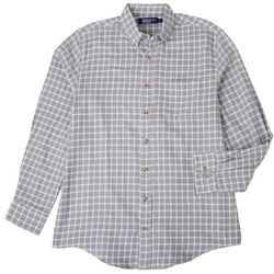 Boca Classics Mens Windowpane Plaid Flannel Shirt