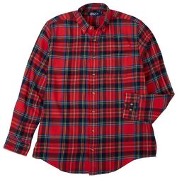 Boca Classics Mens Christmas Plaid Pocket Flannel Shirt