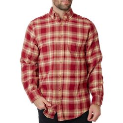 Mens Tackle & Tides Rhubarb Plaid Long Sleeve Flannel Shirt