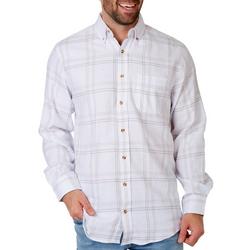 Mens Tackle & Tides Micro Chip Plaid Long Sleeve Flannel