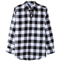 Men's Black/white Buffalo Plaid Flannel Shirt