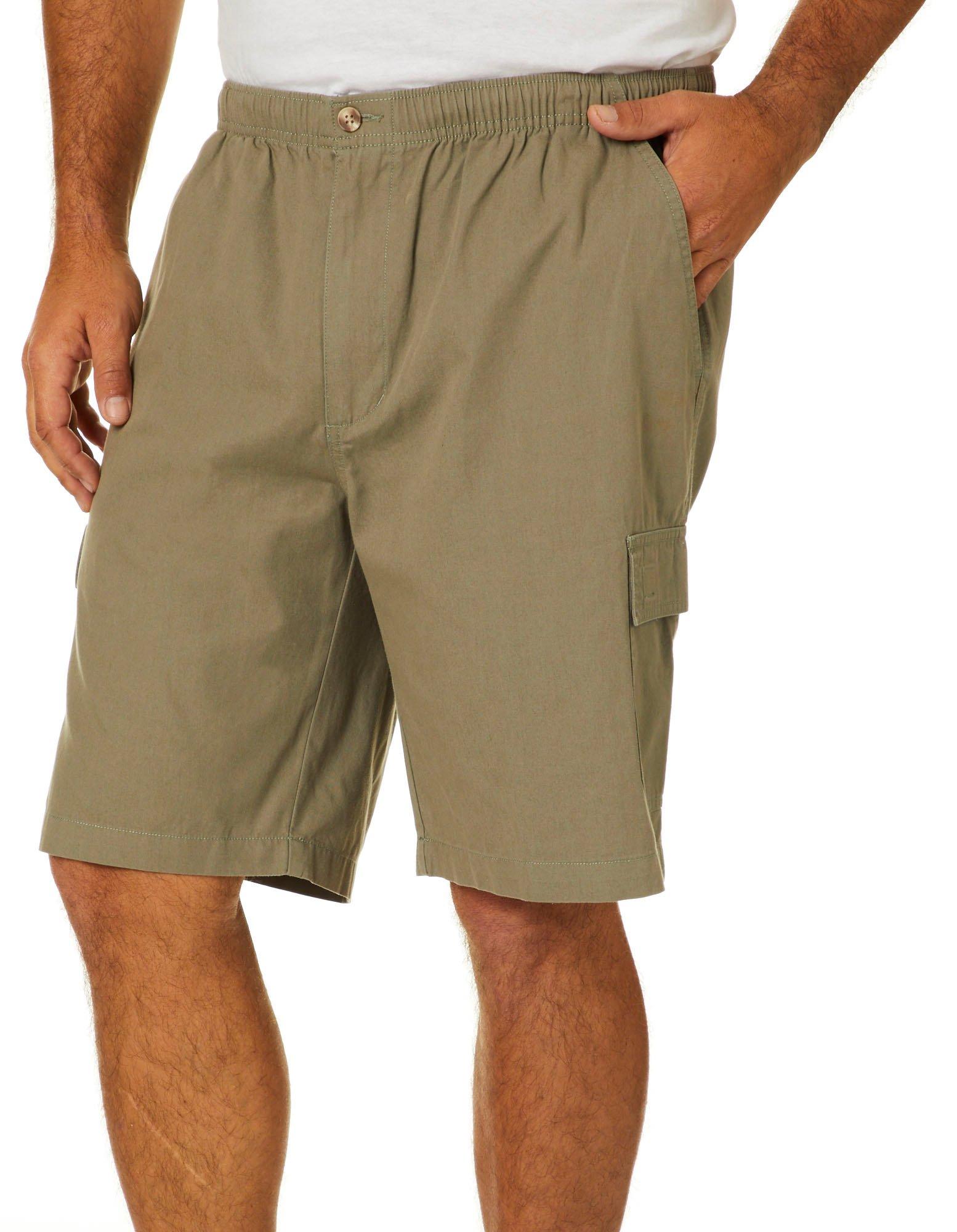 full elastic waist cargo shorts