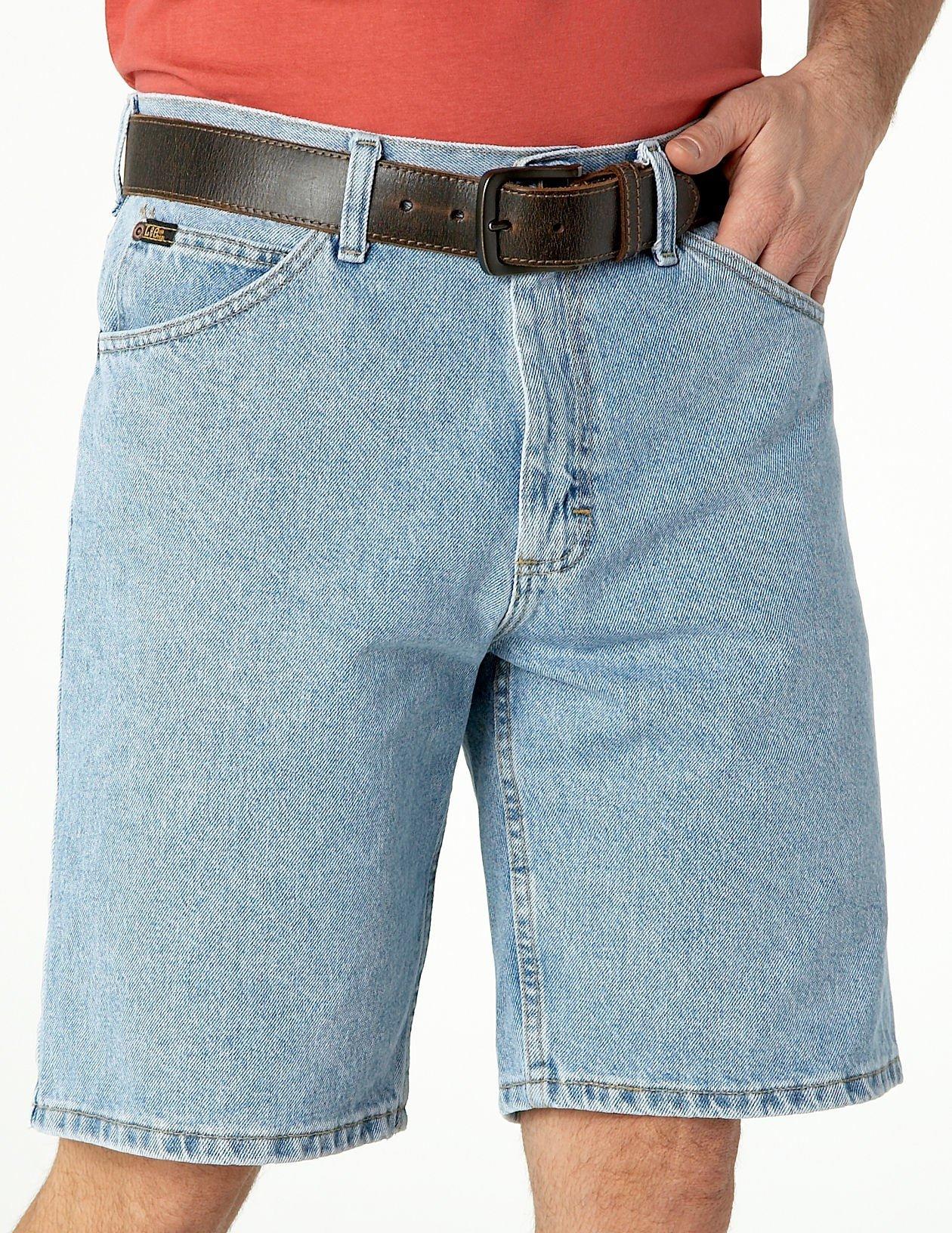 buckle mens jean shorts