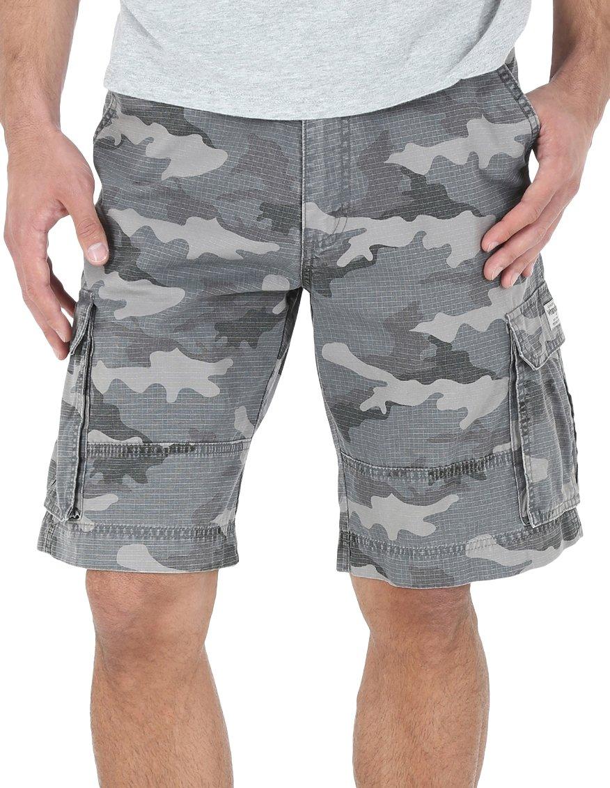 black and grey camo cargo shorts