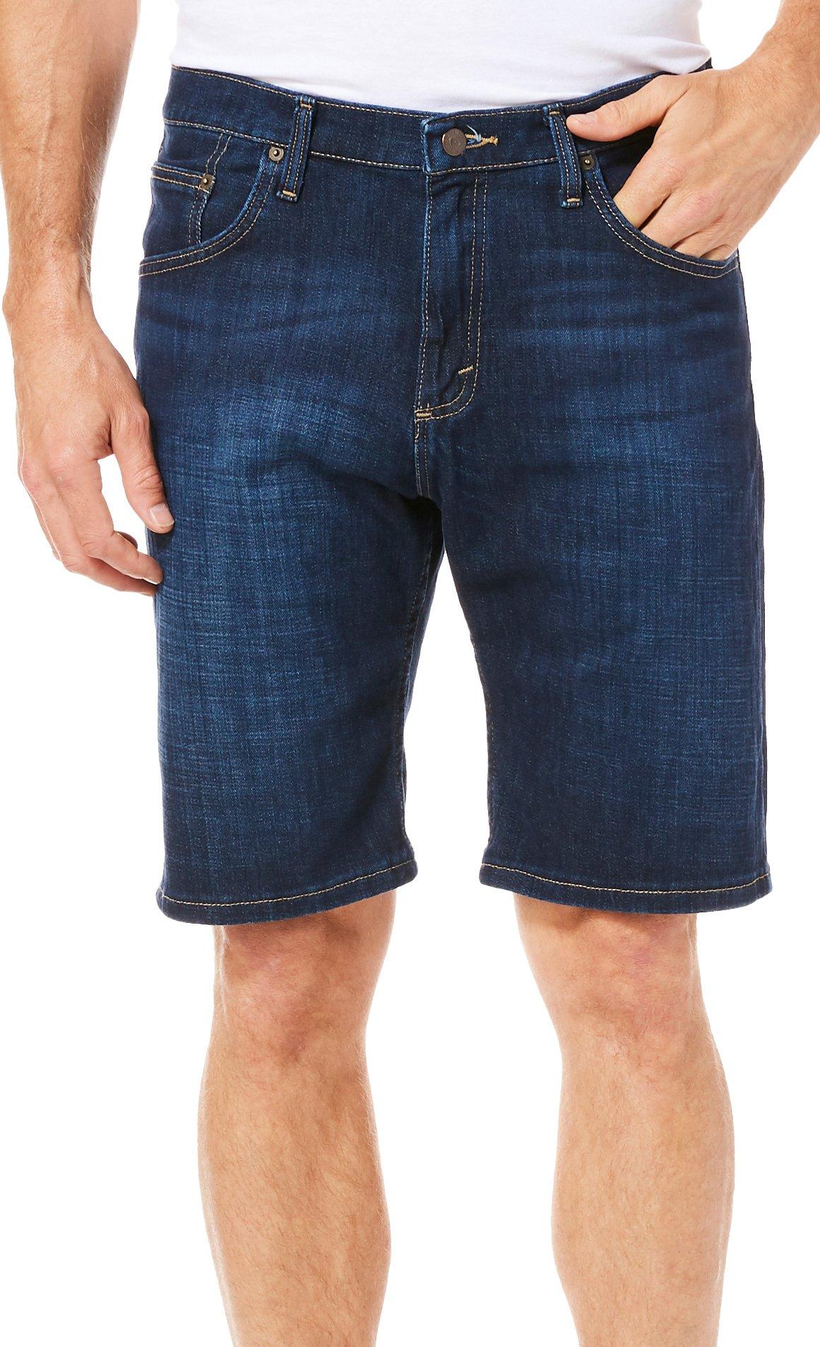 mens long denim shorts