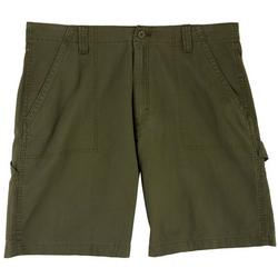 Mens Solid Utility Cargo Shorts