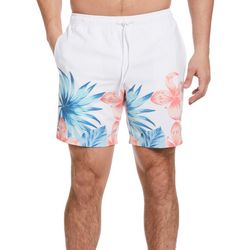 Cubavera Mens 7 Tropical Print Swim Shorts