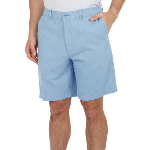 Cubavera Mens Flat Front Linen Blend Seersucker Shorts
