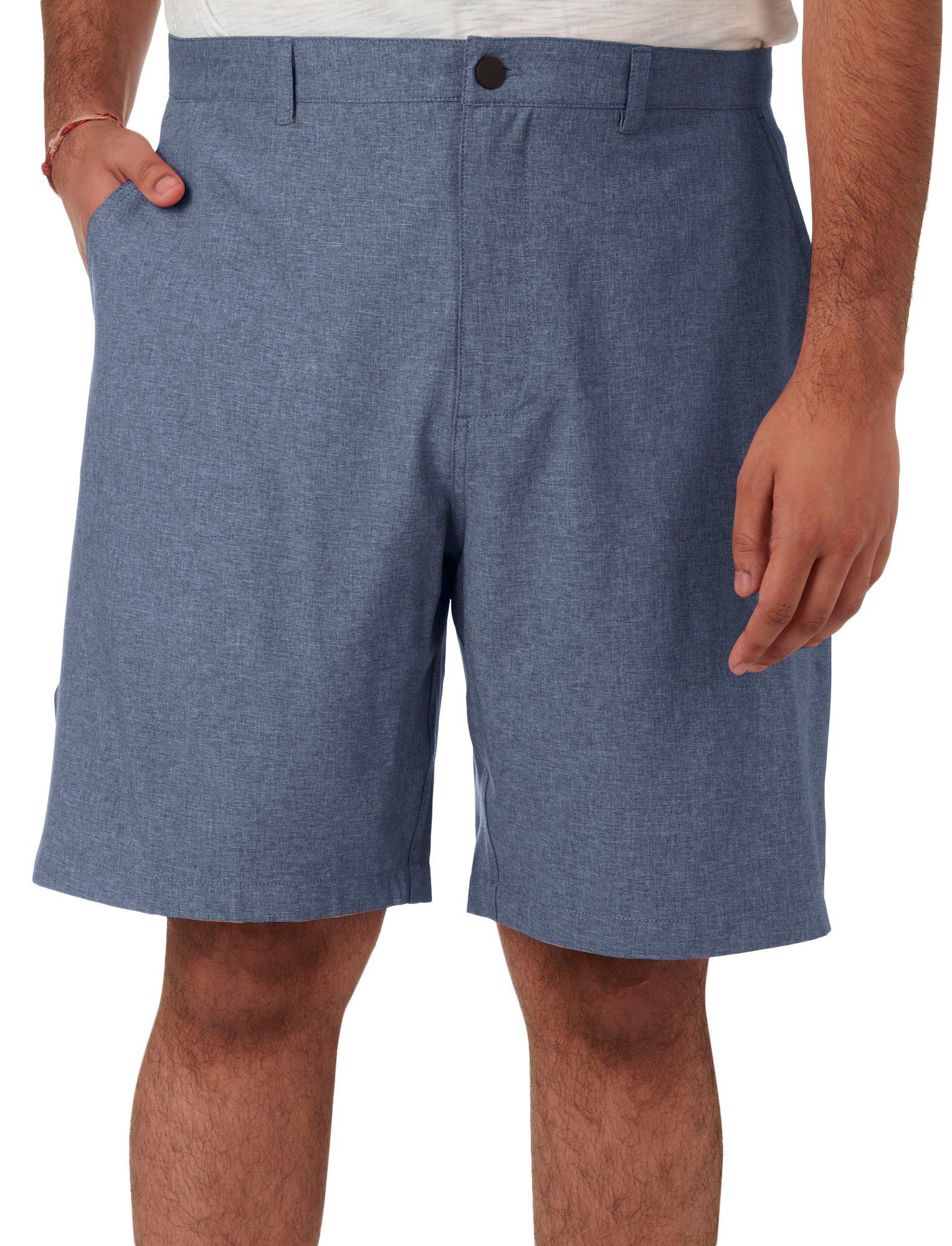 Mens Cool  Flat Front Solid Heather Shorts