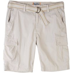 Wearfirst Mens Caution Ripstop Solid Belted Cargo Shorts
