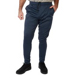 Mens Solid Poly Double Knit Side Zip Pocket Joggers