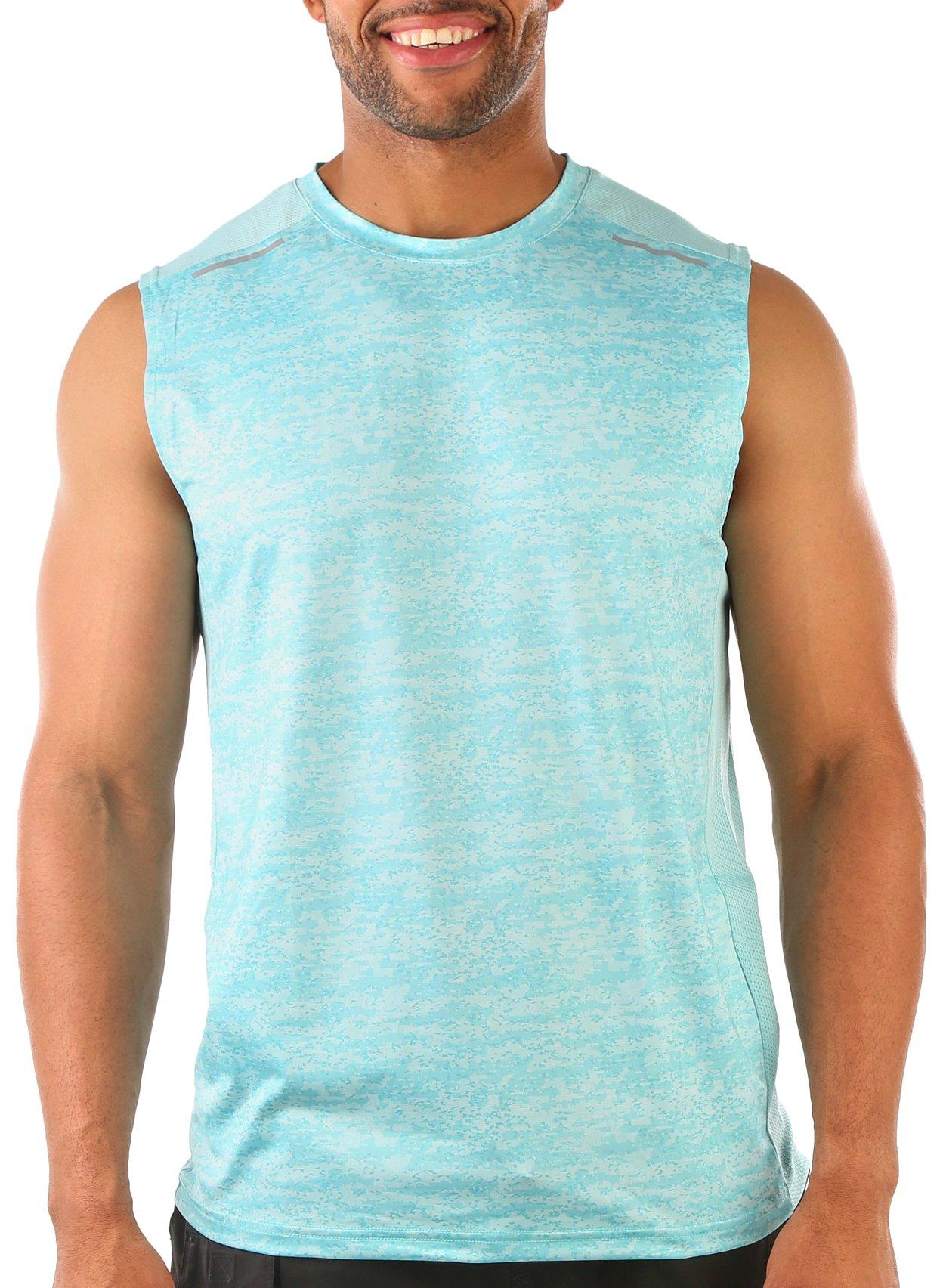 Mens Performance Camo Print Vented Muscle Tank