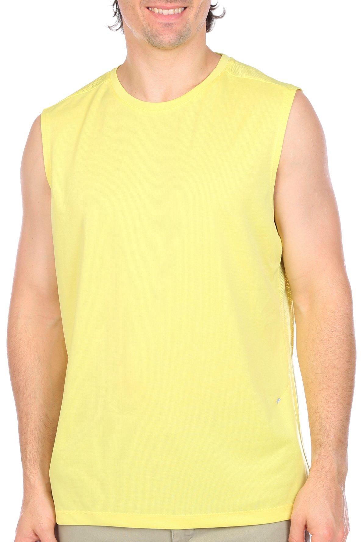 RB3 Active Mens Performance Solid Mesh  Muscle Top