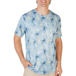 RB3 Active Mens Stone Blue Print Short Sleeve Top