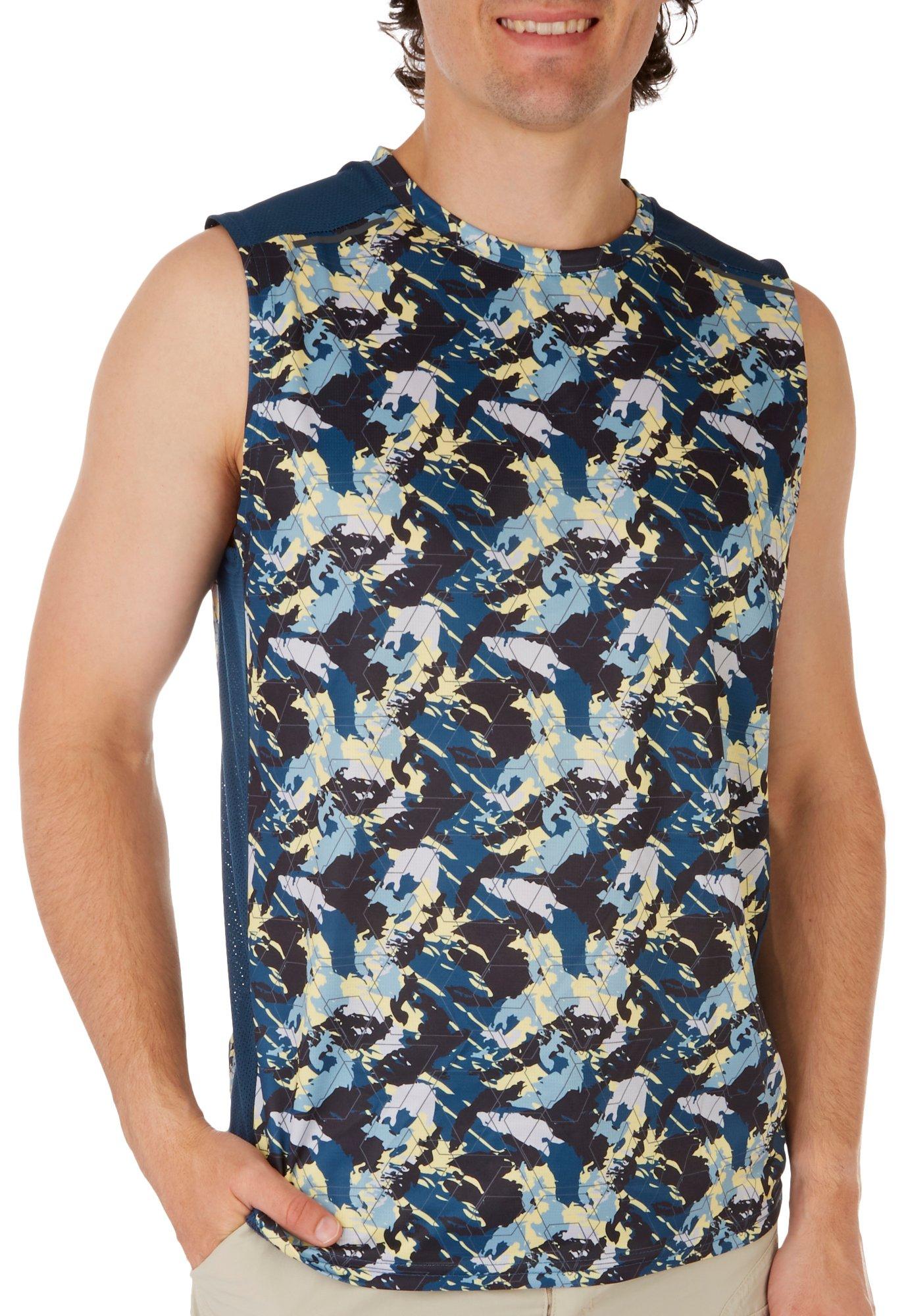 Mens Print Performance Vented Muscle Tank