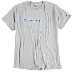 Champion Mens Heathered Jersey Script C Filled Logo T-Shirt