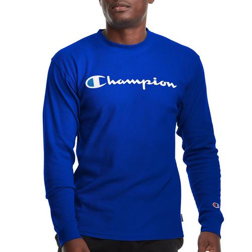 Champion Mens Waffle Long-Sleeve T- Shirt
