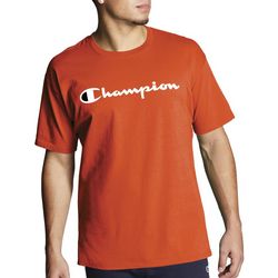 Champion Mens Classic Logo Script  Short Sleeve Tee
