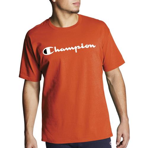 Champion Mens Classic Logo Script Short Sleeve Tee