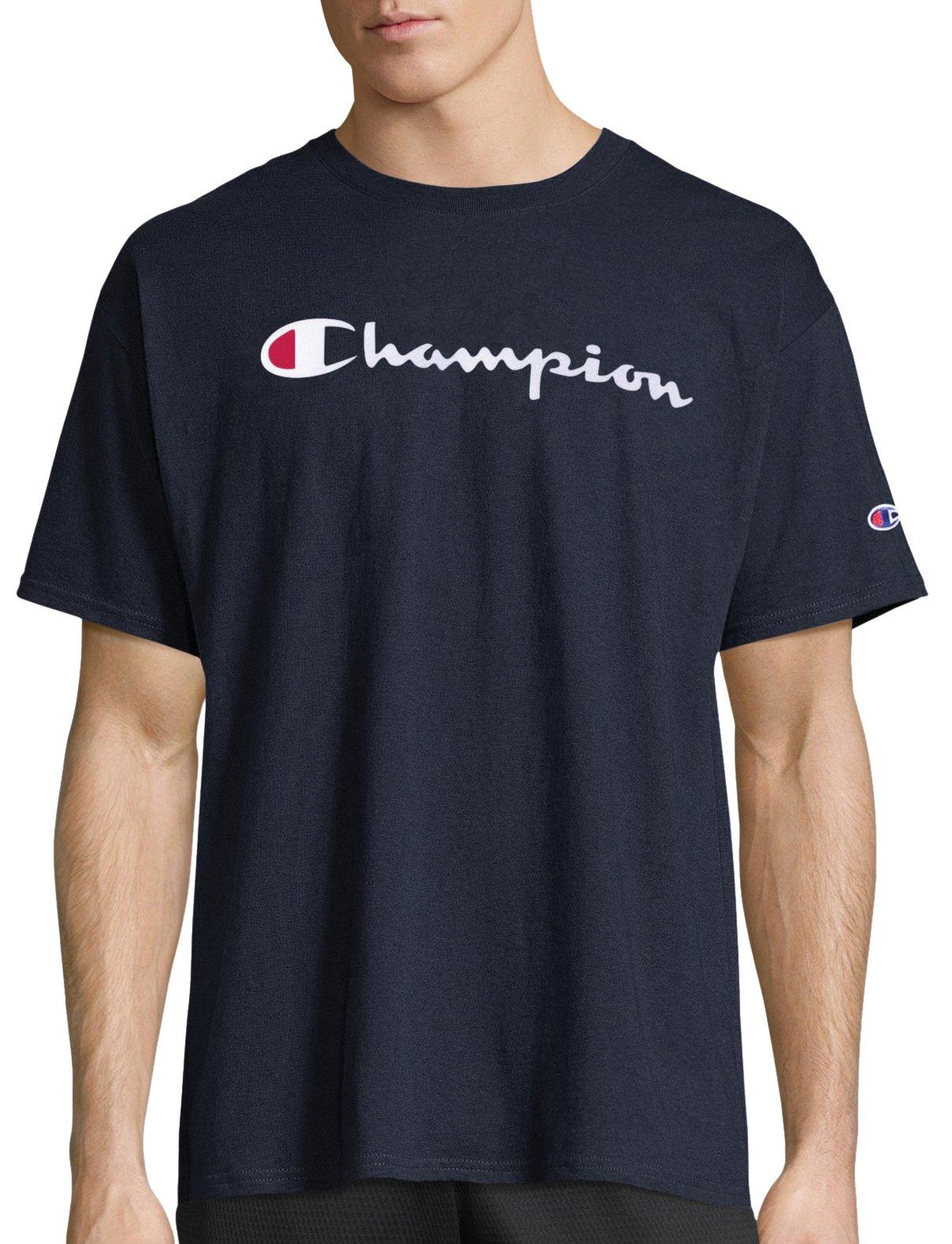 Champion Mens Jersey Script Logo Heathered T-Shirt