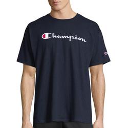 Mens Jersey Script Logo Heathered T-Shirt