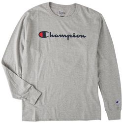 Champion Mens Classic Script Logo Long Sleeve T-Shirt