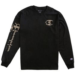 Champion Mens Classic Graphic Long Sleeve Jersey Tee