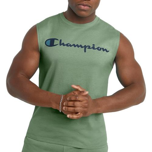 Champion Mens Graphic Logo Muscle Solid T-Shirt