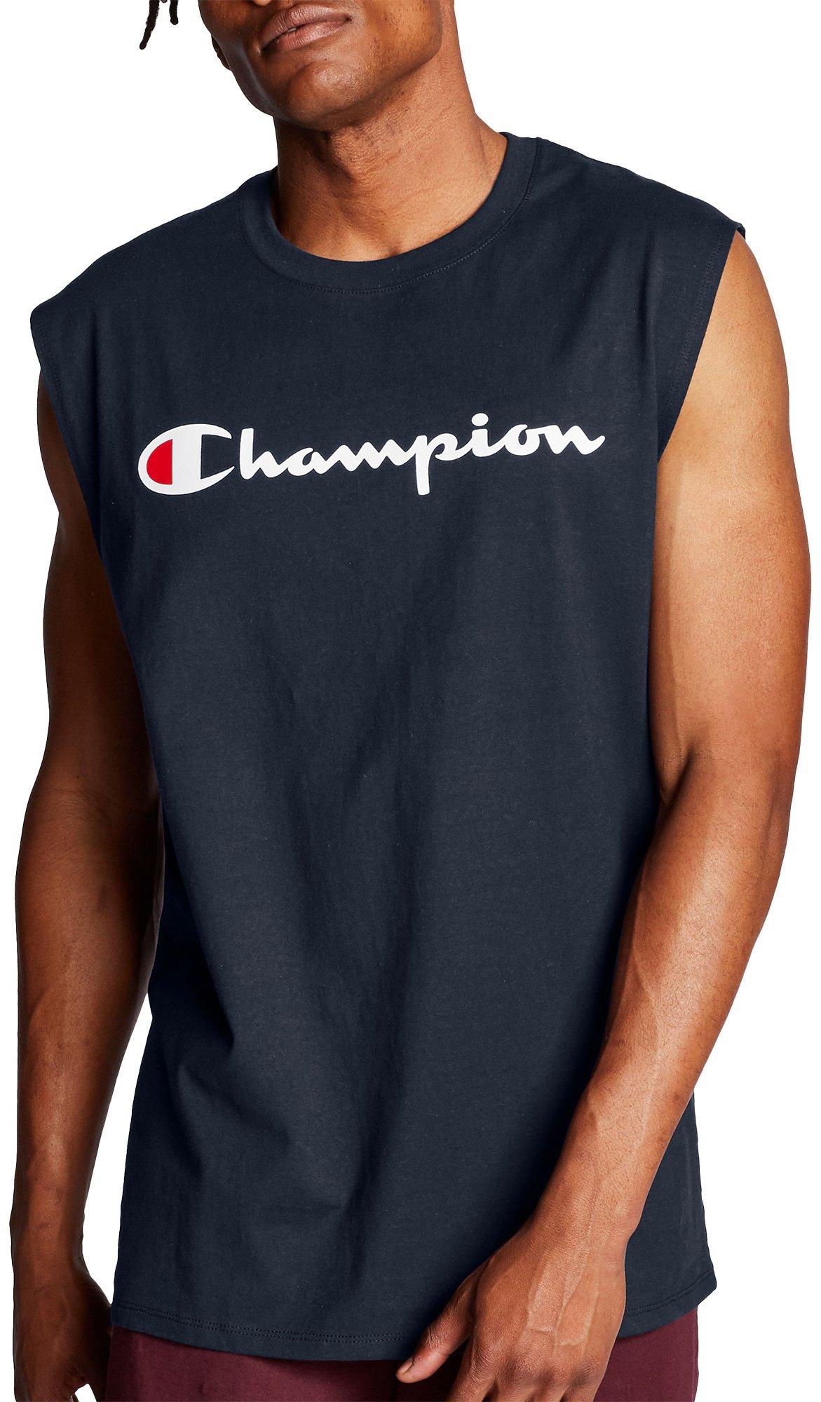 Champion Mens Graphic Logo  Muscle Solid  T-Shirt