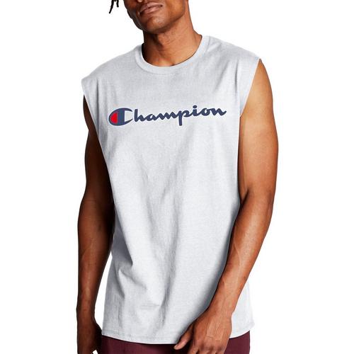Champion Mens Graphic Logo Muscle Solid T-Shirt
