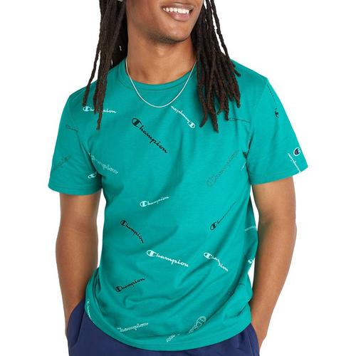 Champion Mens Classic All Over Logo Short Sleeve