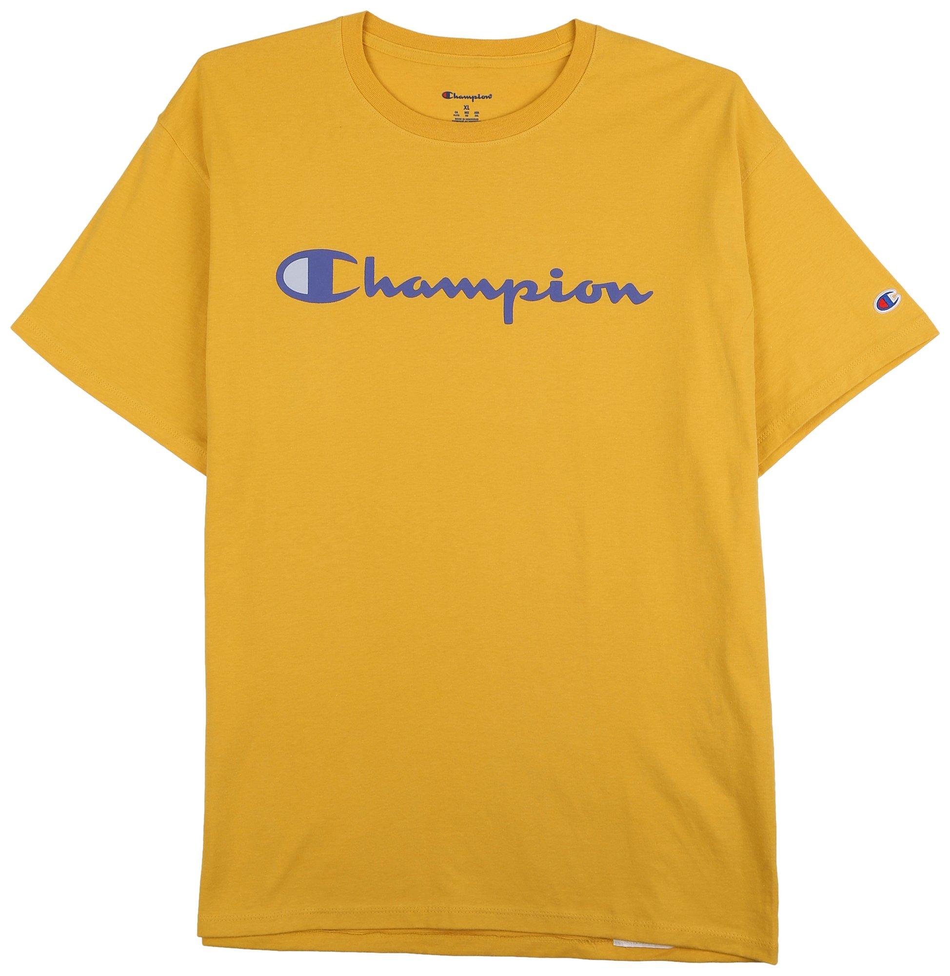 Champion Mens Classic Graphic Script Logo Short Sleeve Tee