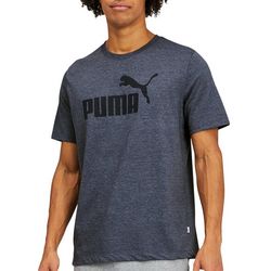 Puma Mens Heathered Logo Crew Neck T-Shirt