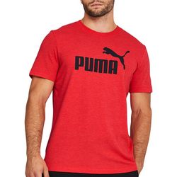 Puma Mens Logo Crew Neck Heathered T-Shirt