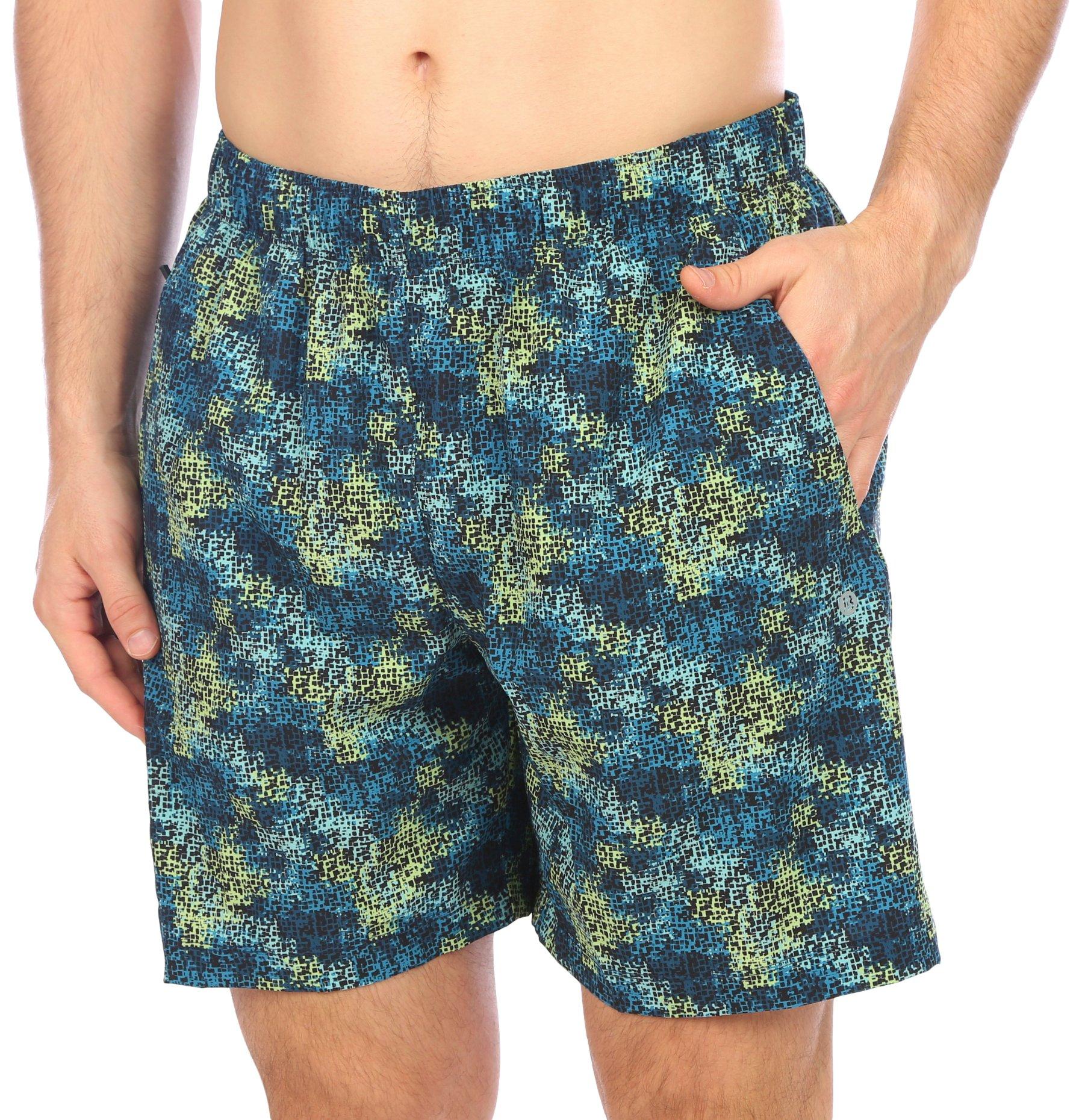RB3 Active Mens 7in. 2-IN-1 Print Woven Running Shorts