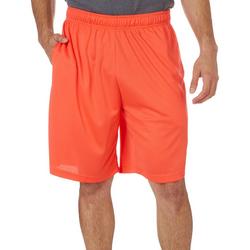 Mens Solid Mesh Athletic Performance Shorts