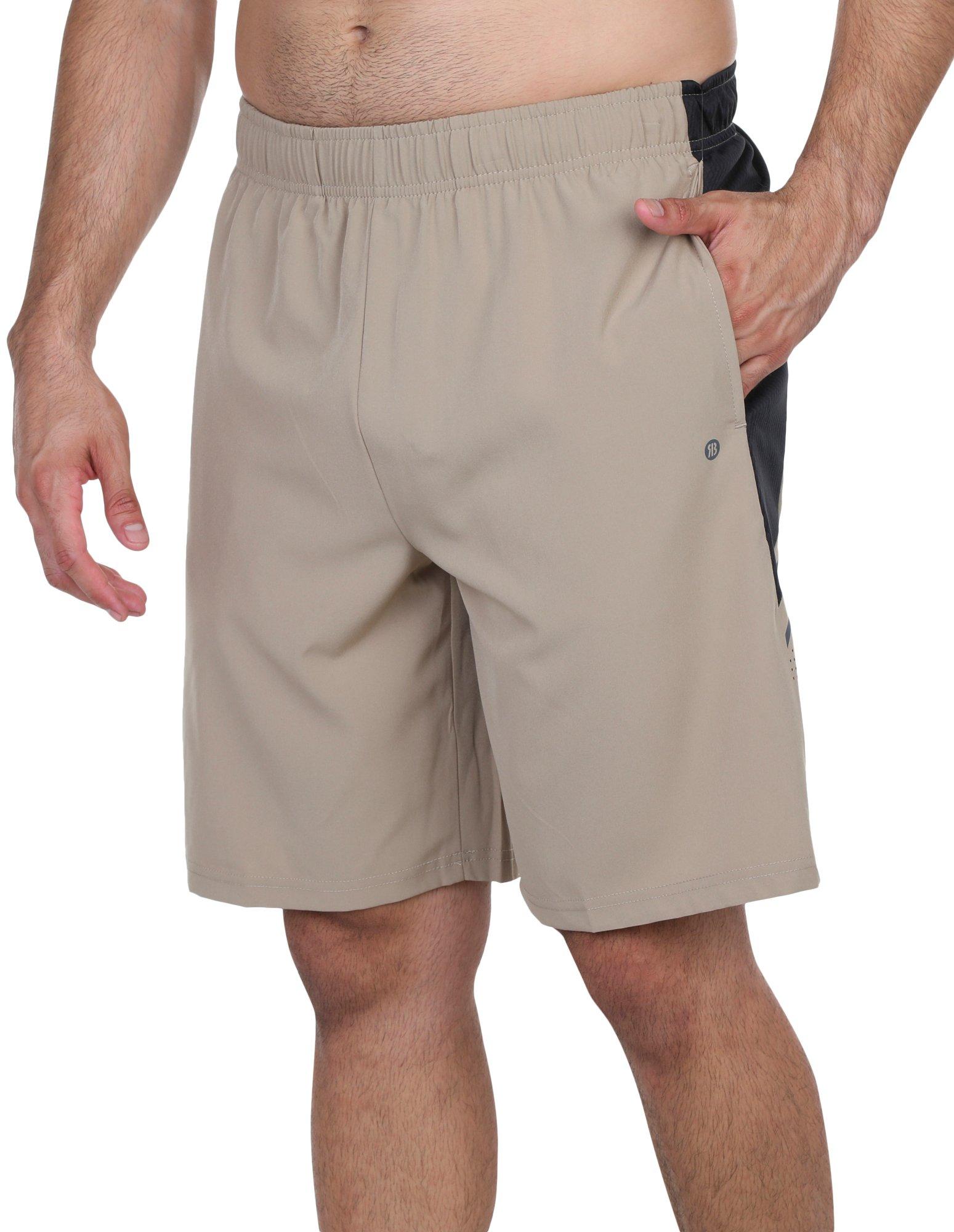 Mens 9in Solid Woven Athletic Performance Shorts