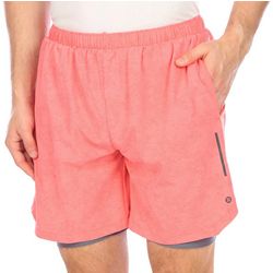 RB3 Active Mens 7 in. 2-in-1 Brief Digital Running Shorts
