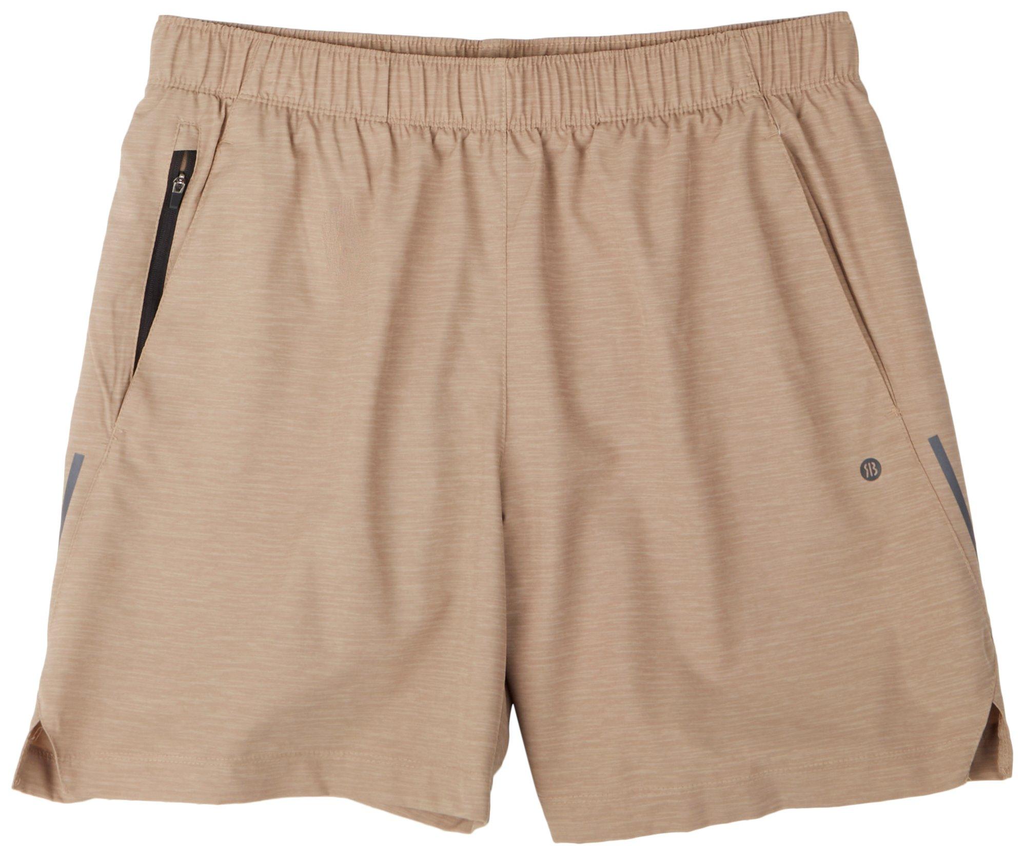 RB3 Active Mens 7 in. Heathered Zip Pocket Running Shorts