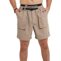 Mens 7 in. Solid Belted  Shorts